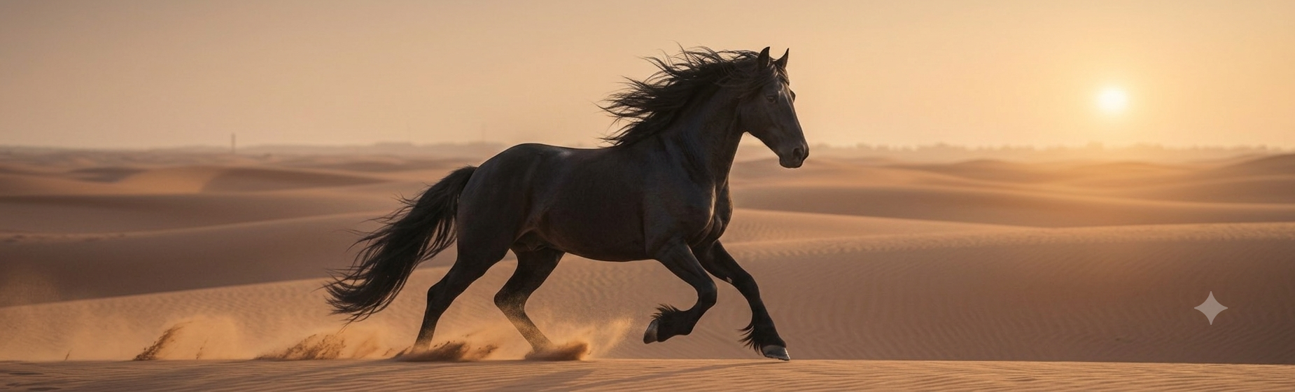 Black stallion galloping